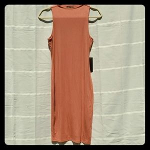 Peach body con dress